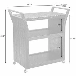 Discount 😀 Crosley Furniture Crosley Palm Harbor Wicker Patio Bar Cart In Brown 😀 -Guest Chairs Sales 654933 7 L